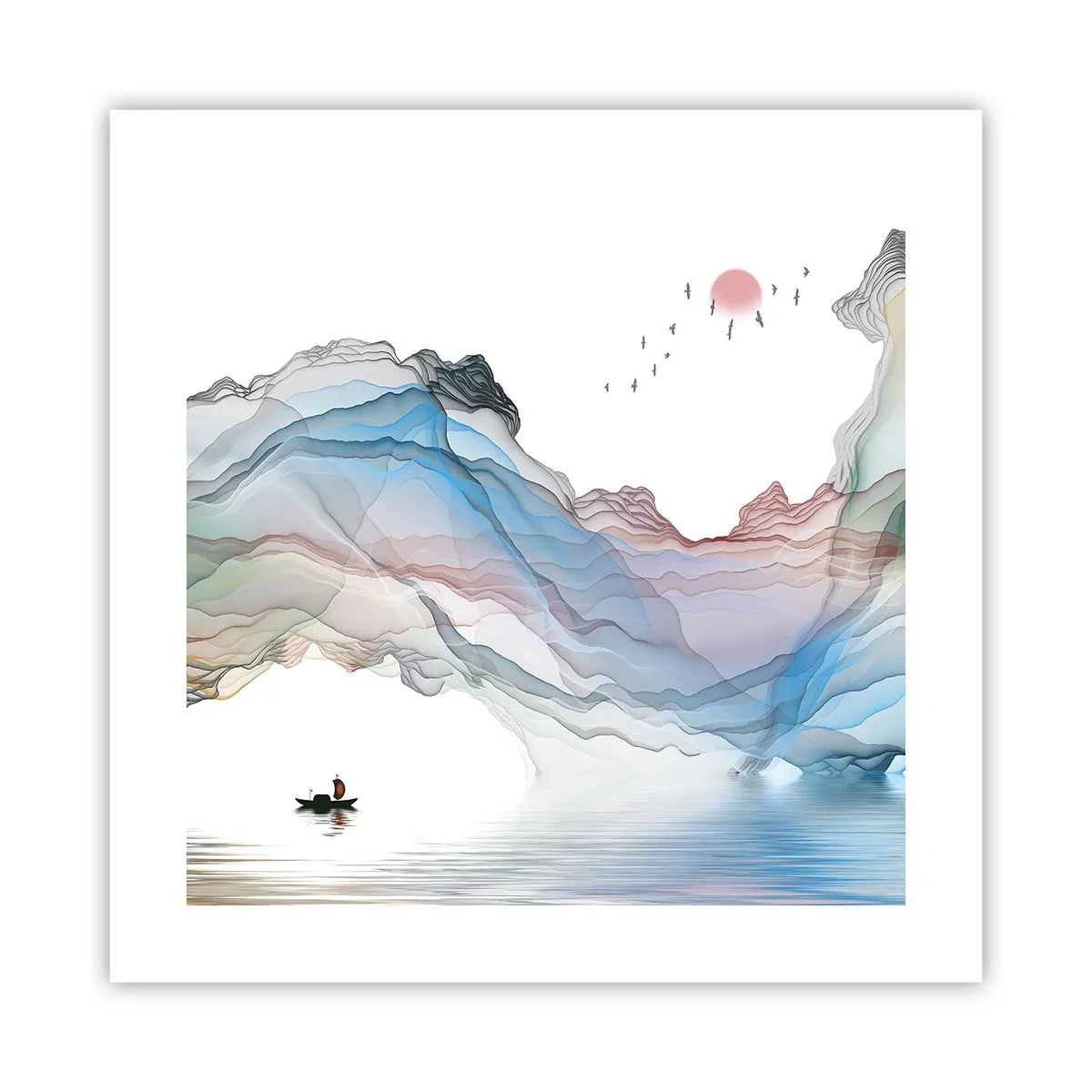 Poster - Op weg naar de kristallen bergen - 40x40 cm