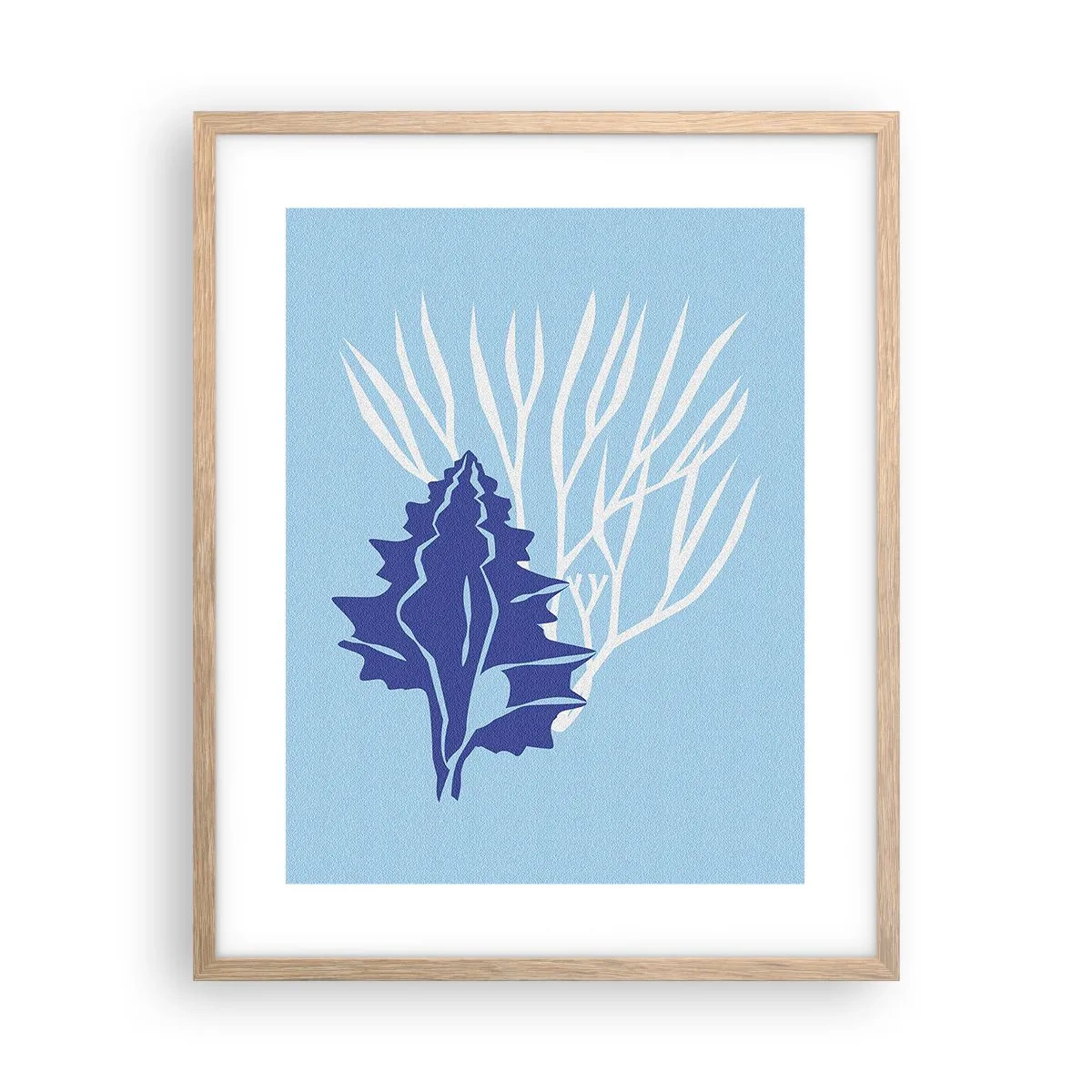 Een poster in een licht eiken lijst - Bladvormen - 40x50 cm