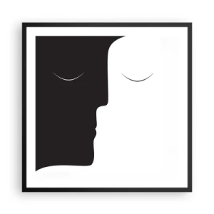 Poster in een zwarte lijst - Eenheid van tegenstellingen - 60x60 cm