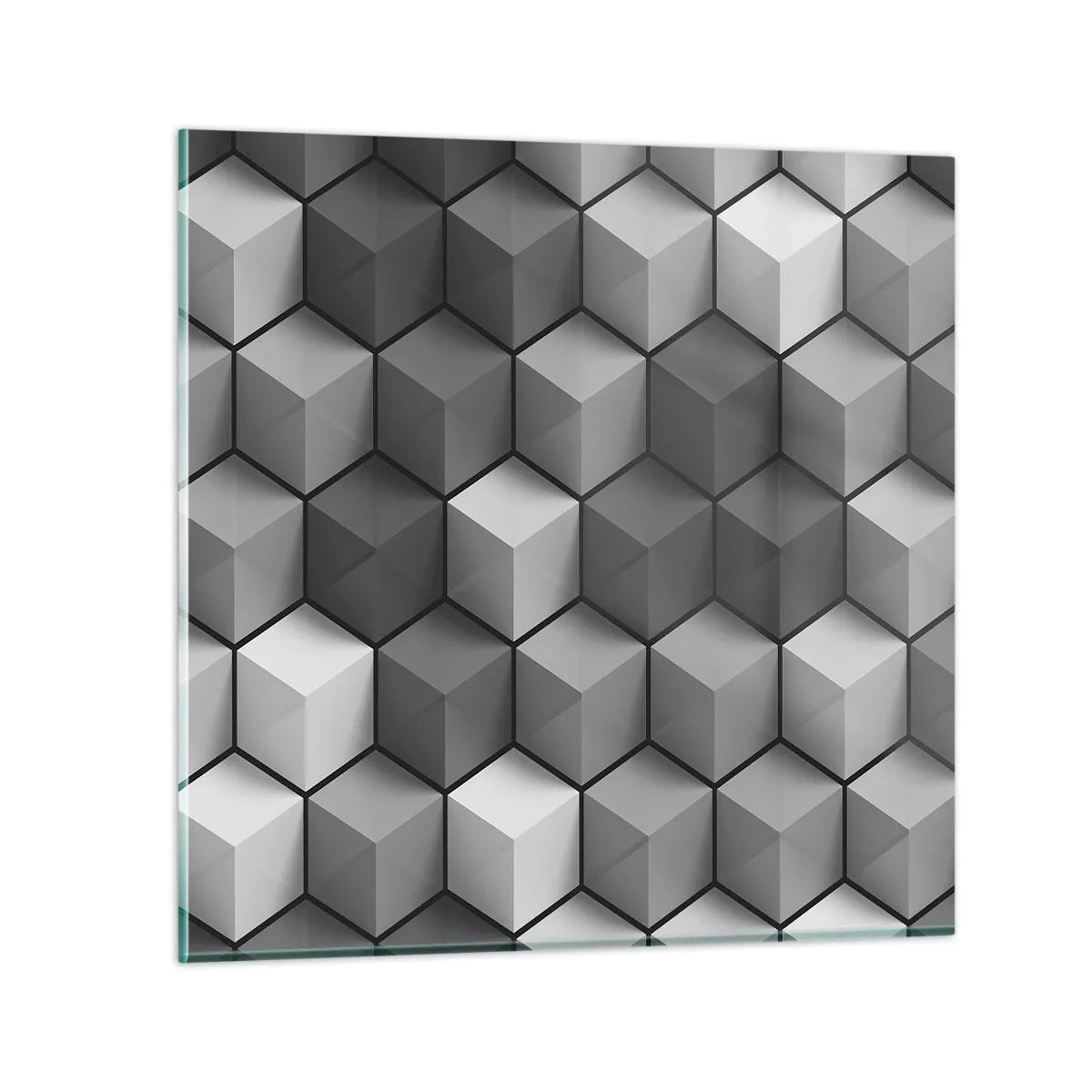 Schilderen op glas - Kubistische puzzel - 60x60 cm