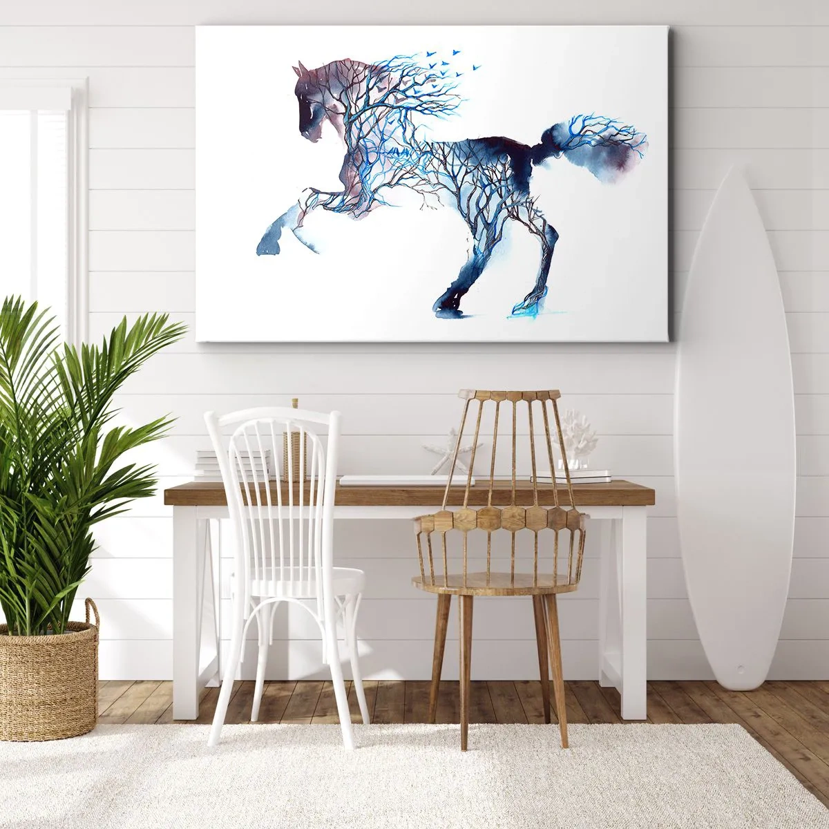 Schilderen op canvas - En alsof het bos was verplaatst - 120x80 cm