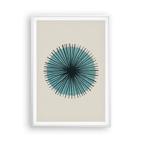 Poster in een witte lijst - Stralend in het blauw - 70x100 cm