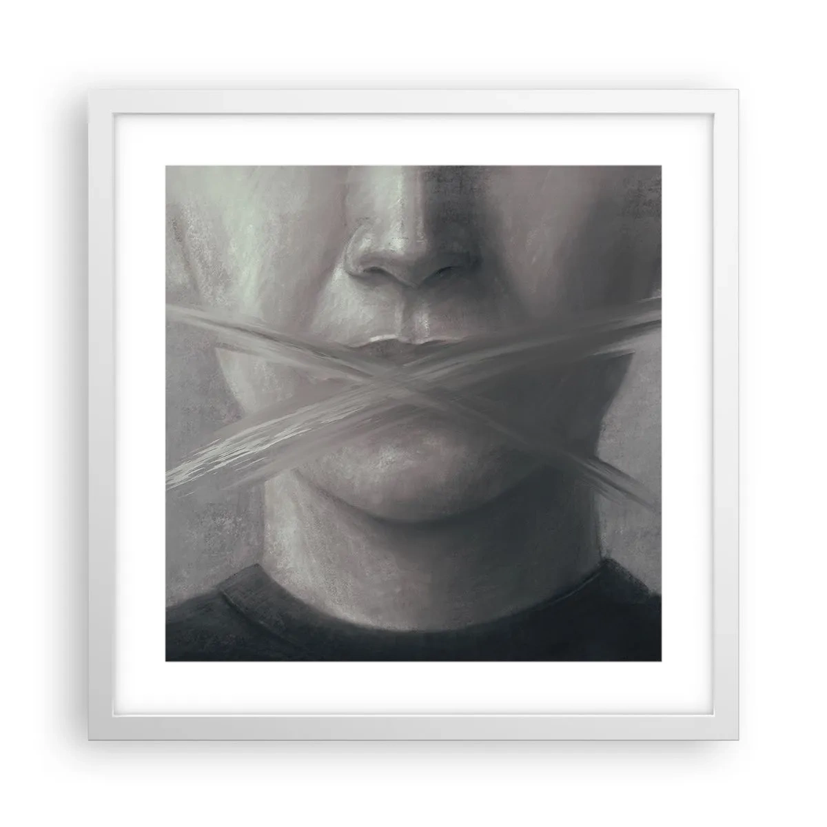 Poster in een witte lijst - Zonder een woord - 40x40 cm
