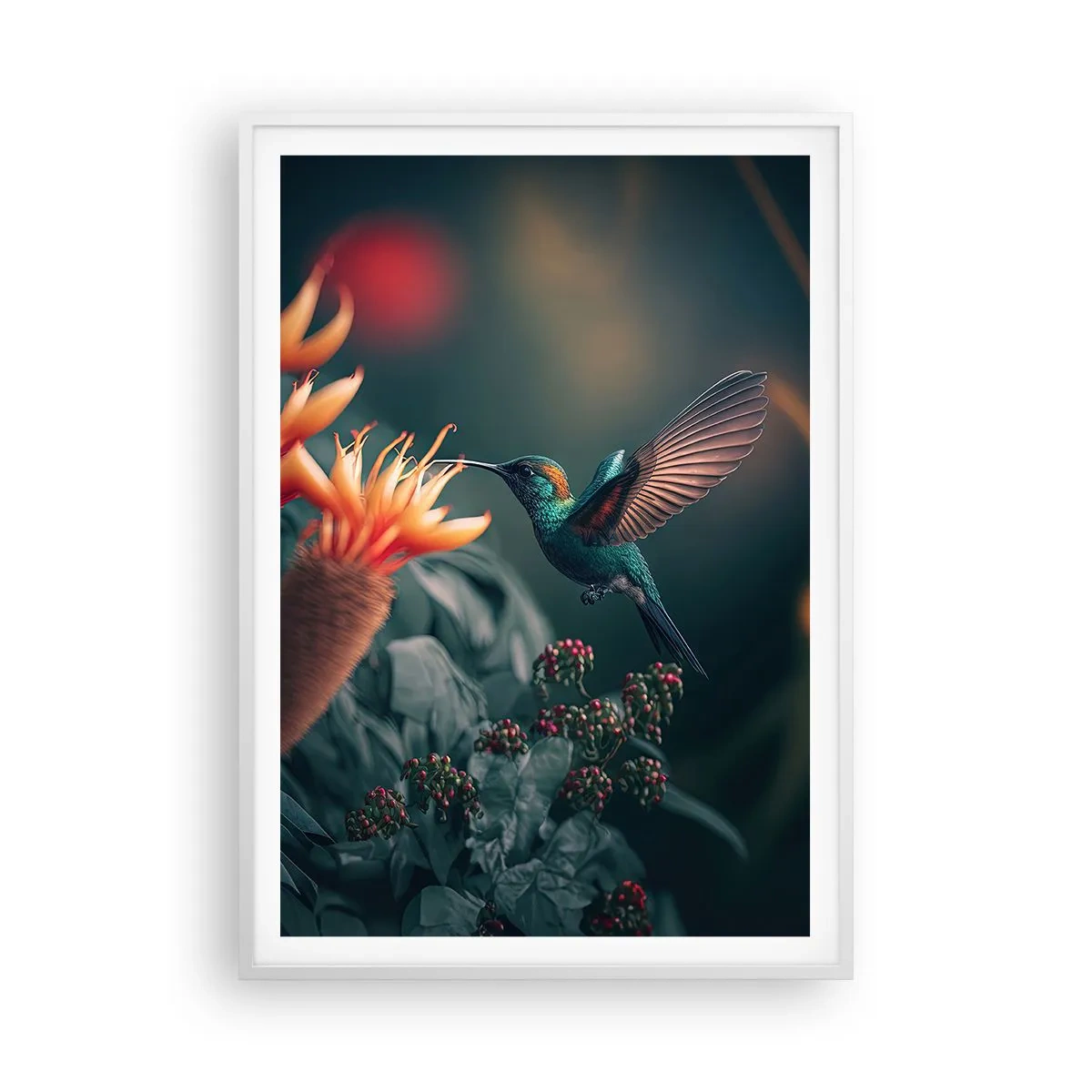 Poster in een witte lijst - een werkelijk kleurrijk leven - 70x100 cm