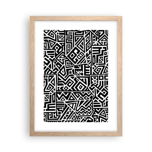 Een poster in een licht eiken lijst - Pre-Columbiaanse compositie - 30x40 cm