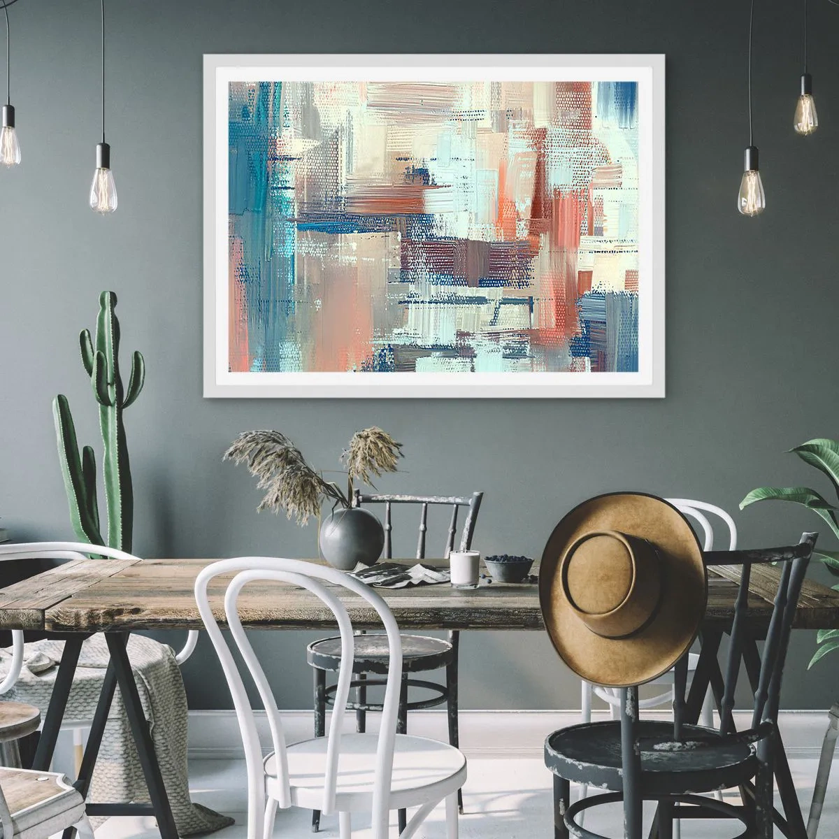 Poster in een witte lijst - Het licht bereiken - 70x50 cm