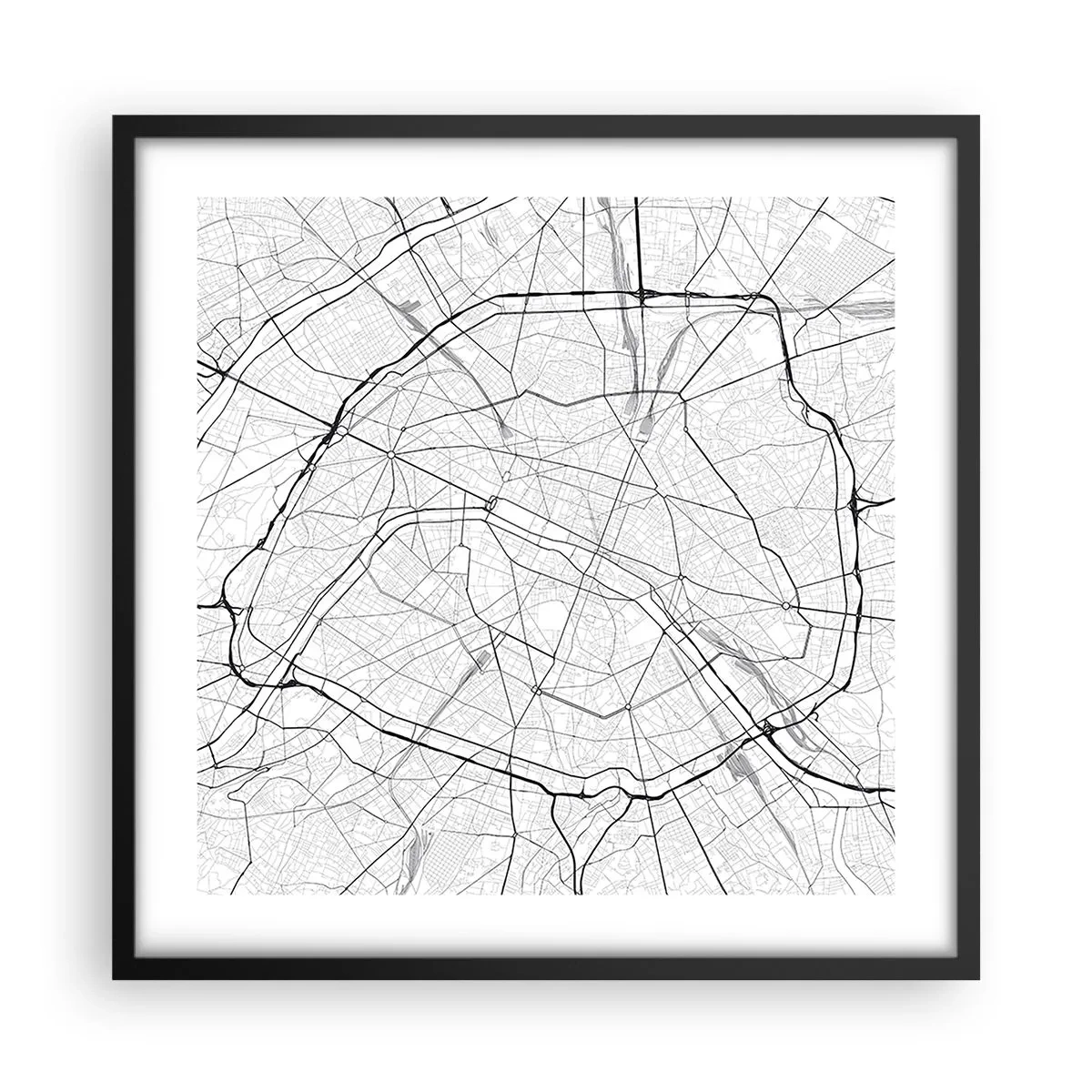 Poster in een zwarte lijst - Parijs bloem - 50x50 cm