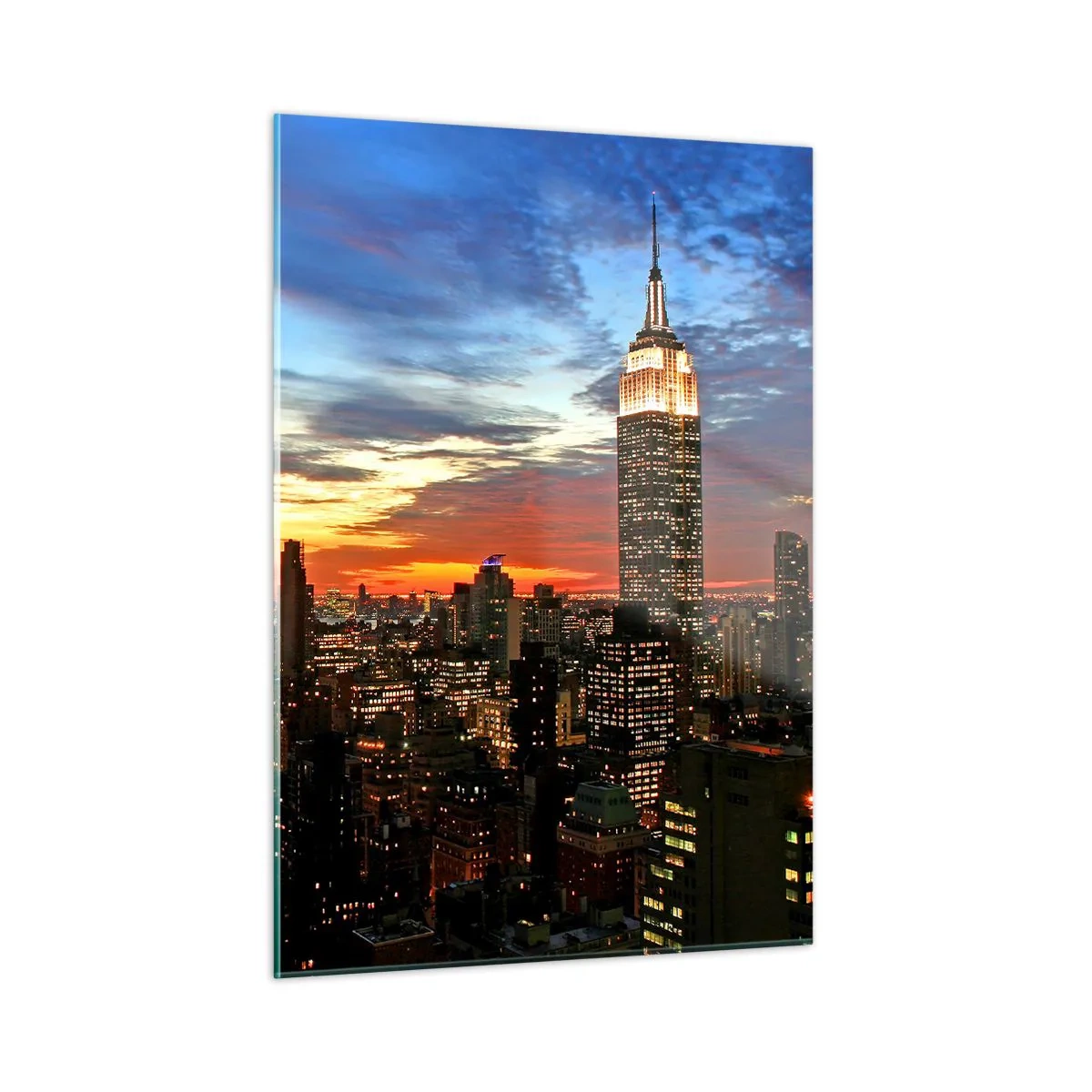 Schilderen op glas - Een stralende Amerikaanse nacht - 50x70 cm