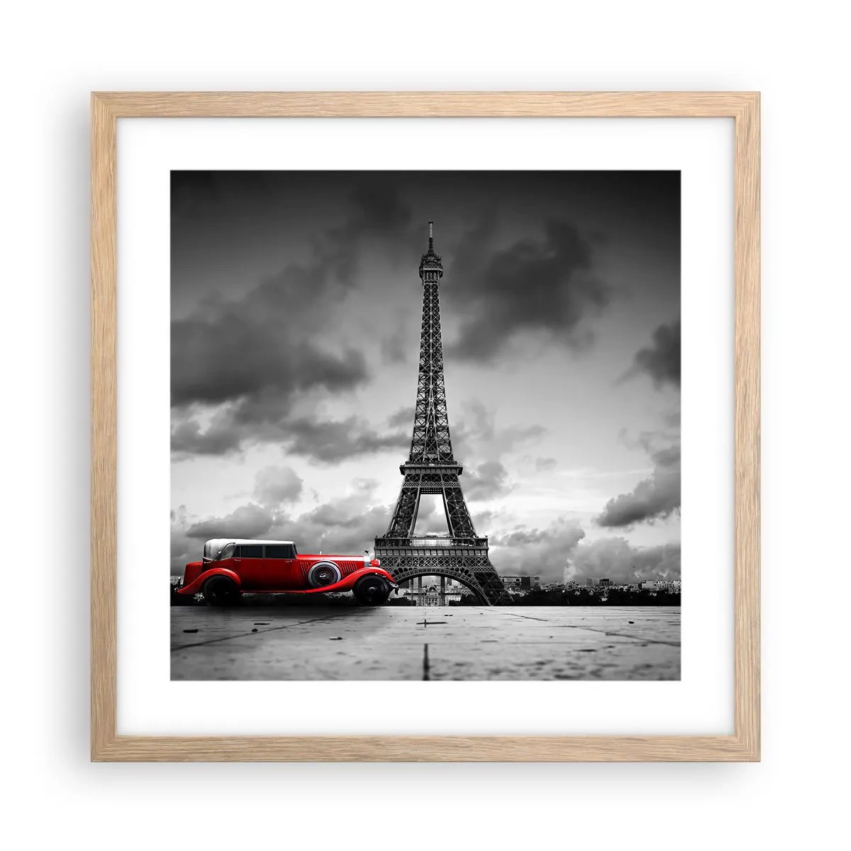 Een poster in een licht eiken lijst - Nog niet zo lang geleden in Parijs - 40x40 cm