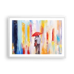 Poster in een witte lijst - Laat het maar regenen - 70x50 cm
