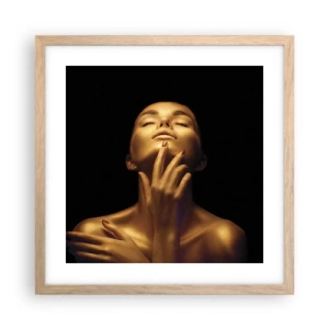 Een poster in een licht eiken lijst - Als gouden zijde - 40x40 cm