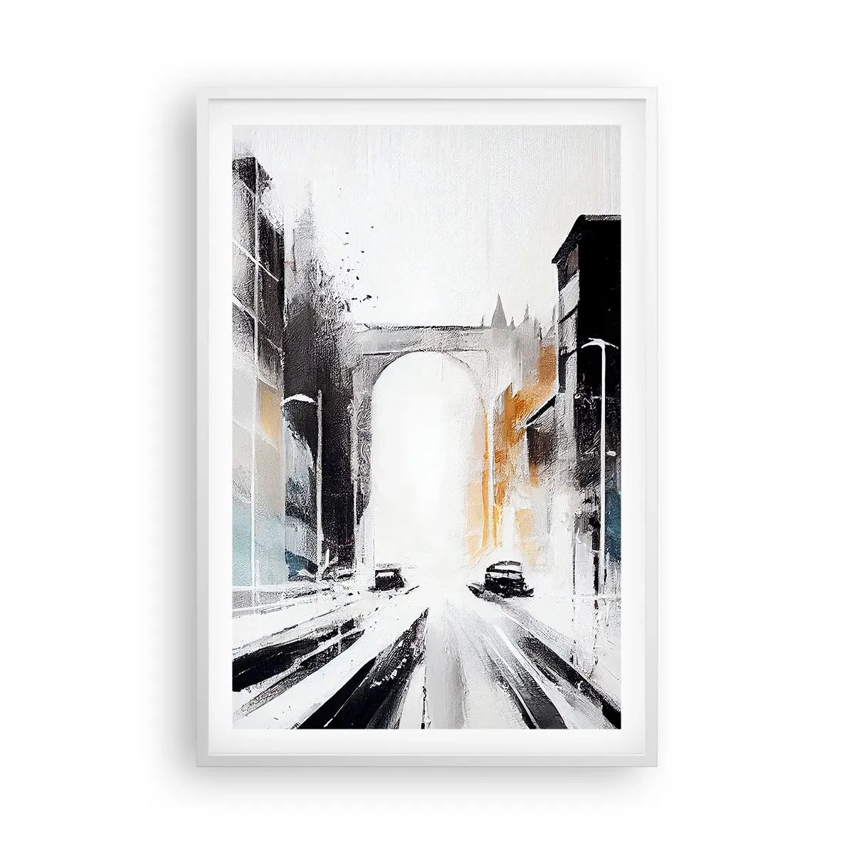 Poster in een witte lijst - Stadsstudie: architectuur en beweging - 61x91 cm