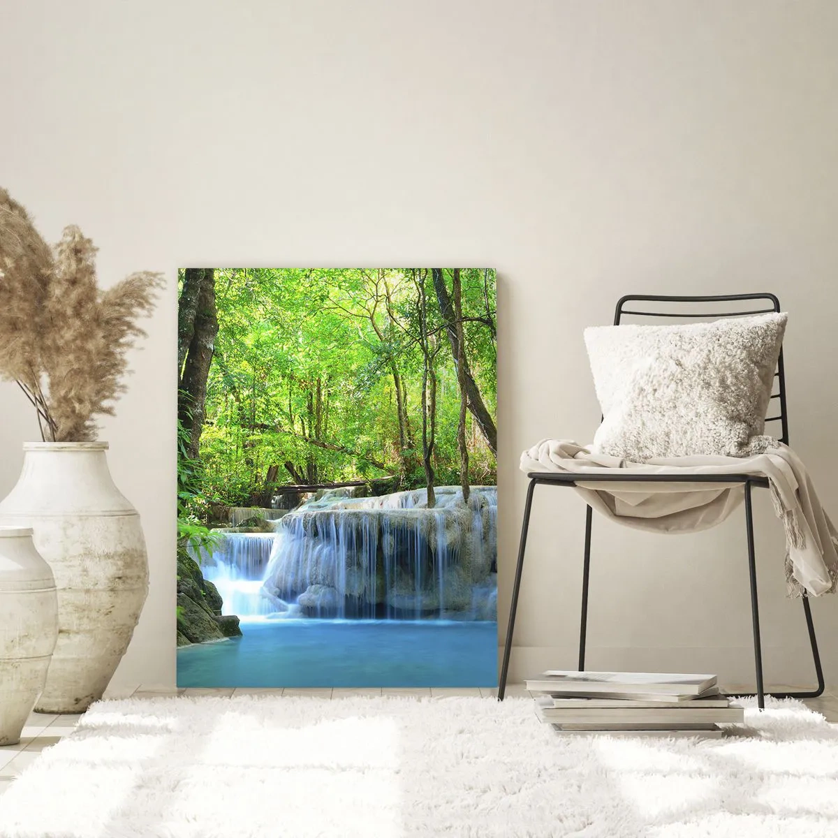 Schilderen op glas - Verdrinken in turkoois en groen - 80x120 cm