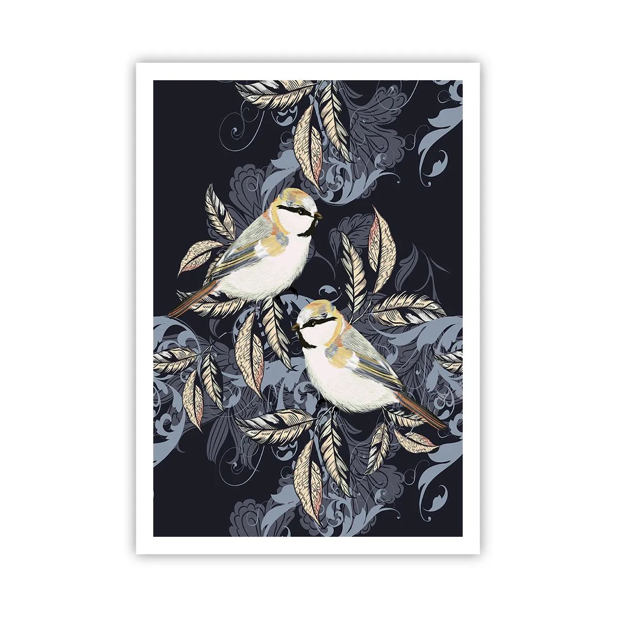 Poster - Geel-blauwe triller - 70x100 cm