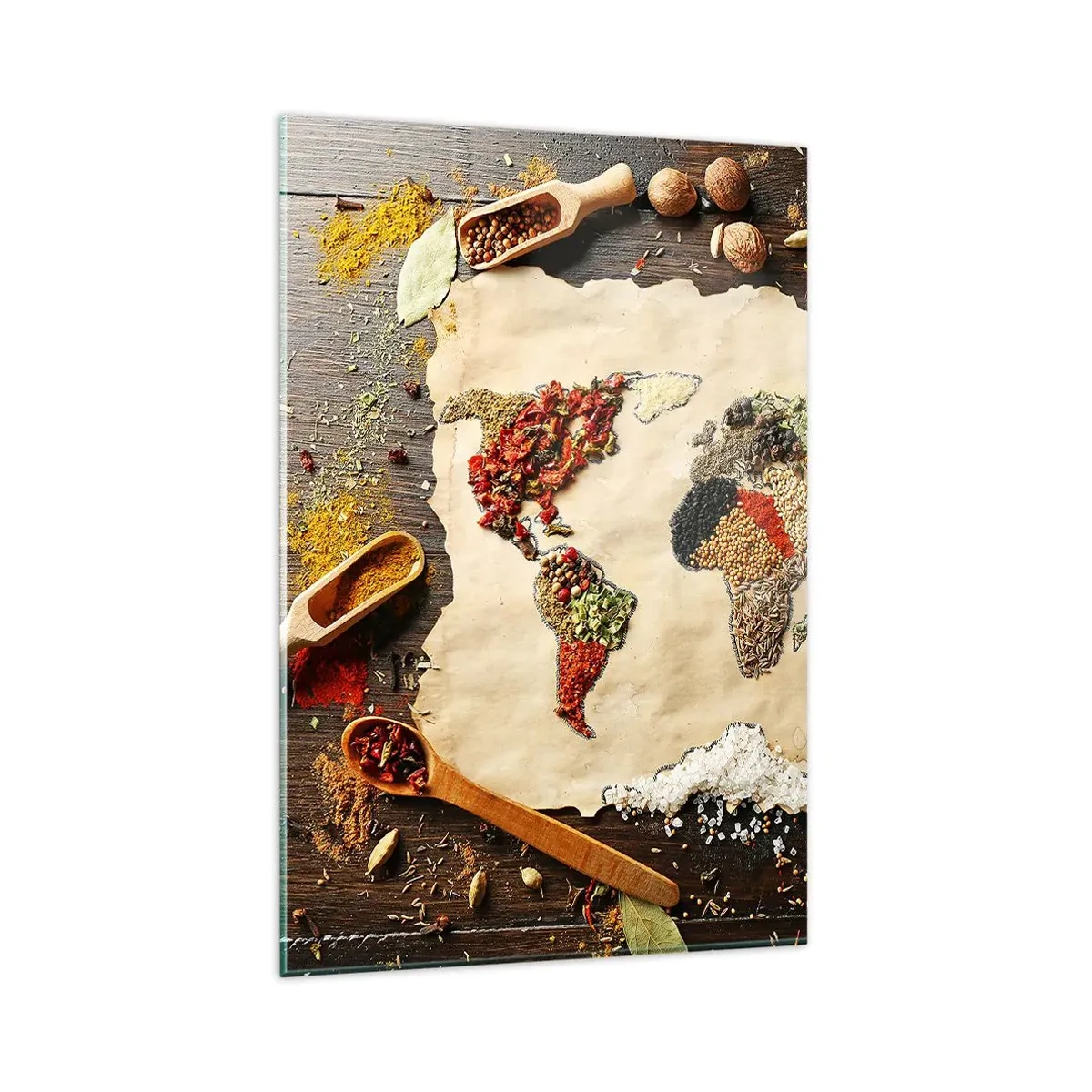 Schilderen op glas - Alle smaken van de wereld - 80x120 cm