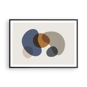 Poster in een zwarte lijst - Kleur druppels - 100x70 cm