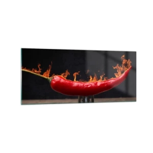 Schilderen op glas - Een vurig voorgerecht - 120x50 cm