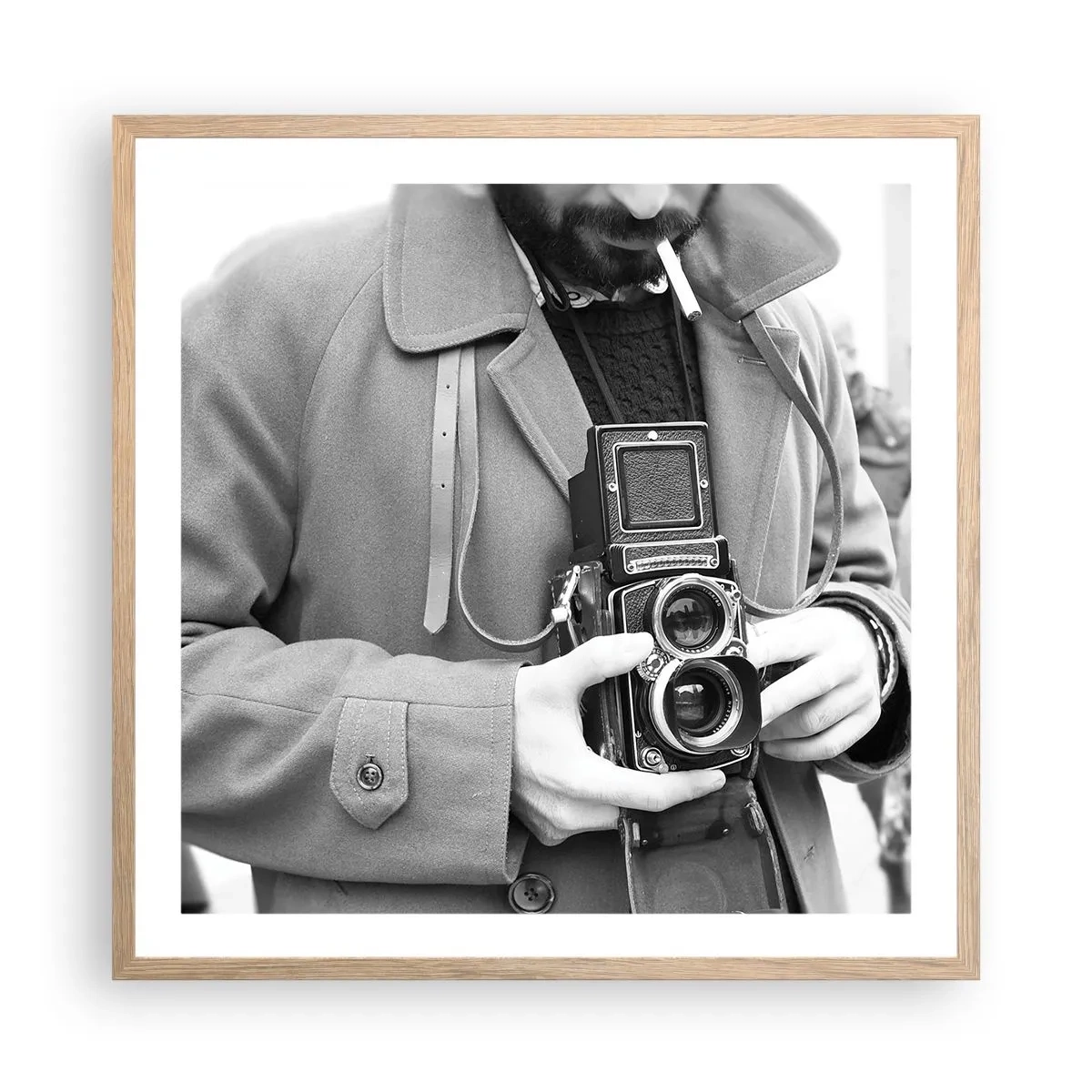 Een poster in een licht eiken lijst - Retro stijl - 60x60 cm