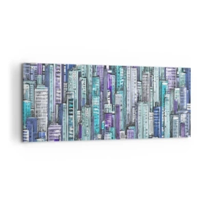 Schilderen op canvas - Blauwachtig van de hemel - 100x40 cm