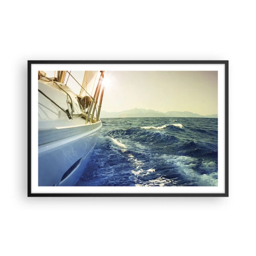 Poster in een zwarte lijst - Voor het avontuur - 91x61 cm