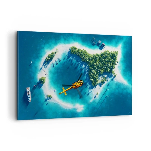 Schilderen op canvas - Koop een eiland voor jezelf - 100x70 cm