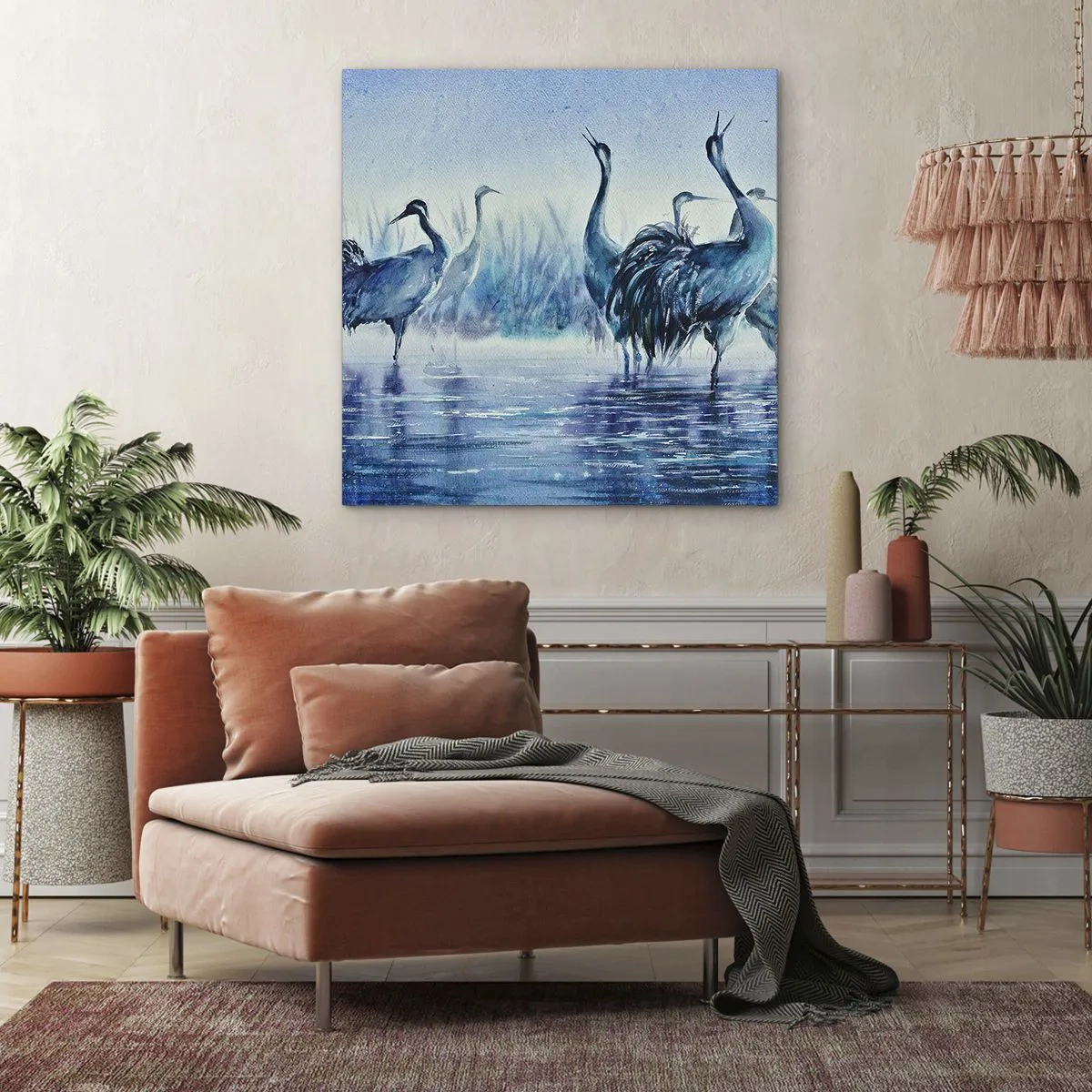 Schilderen op canvas - Ochtendvergadering - 50x50 cm