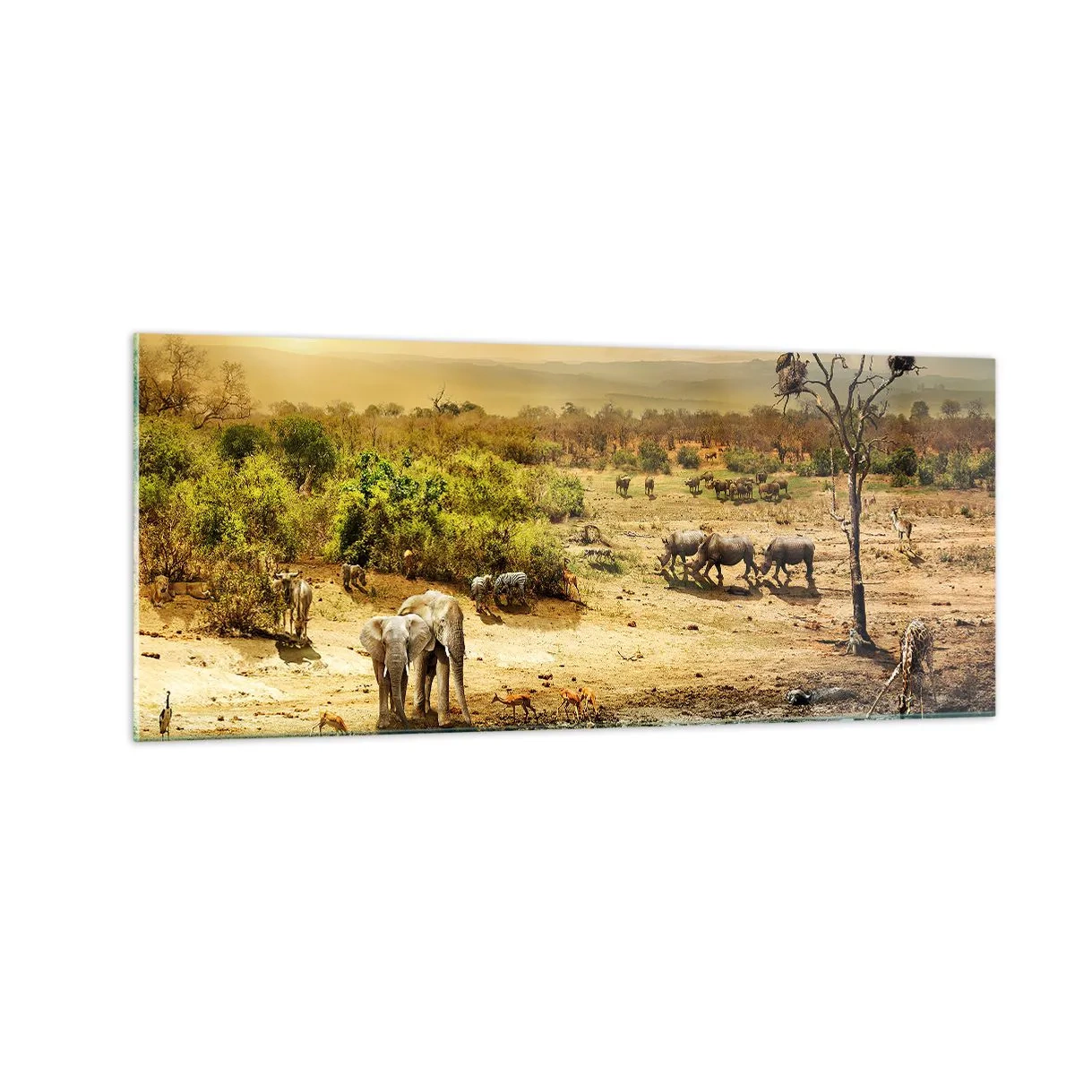 Schilderen op glas - "Er stroomde een rivier uit Eden …" - 100x40 cm