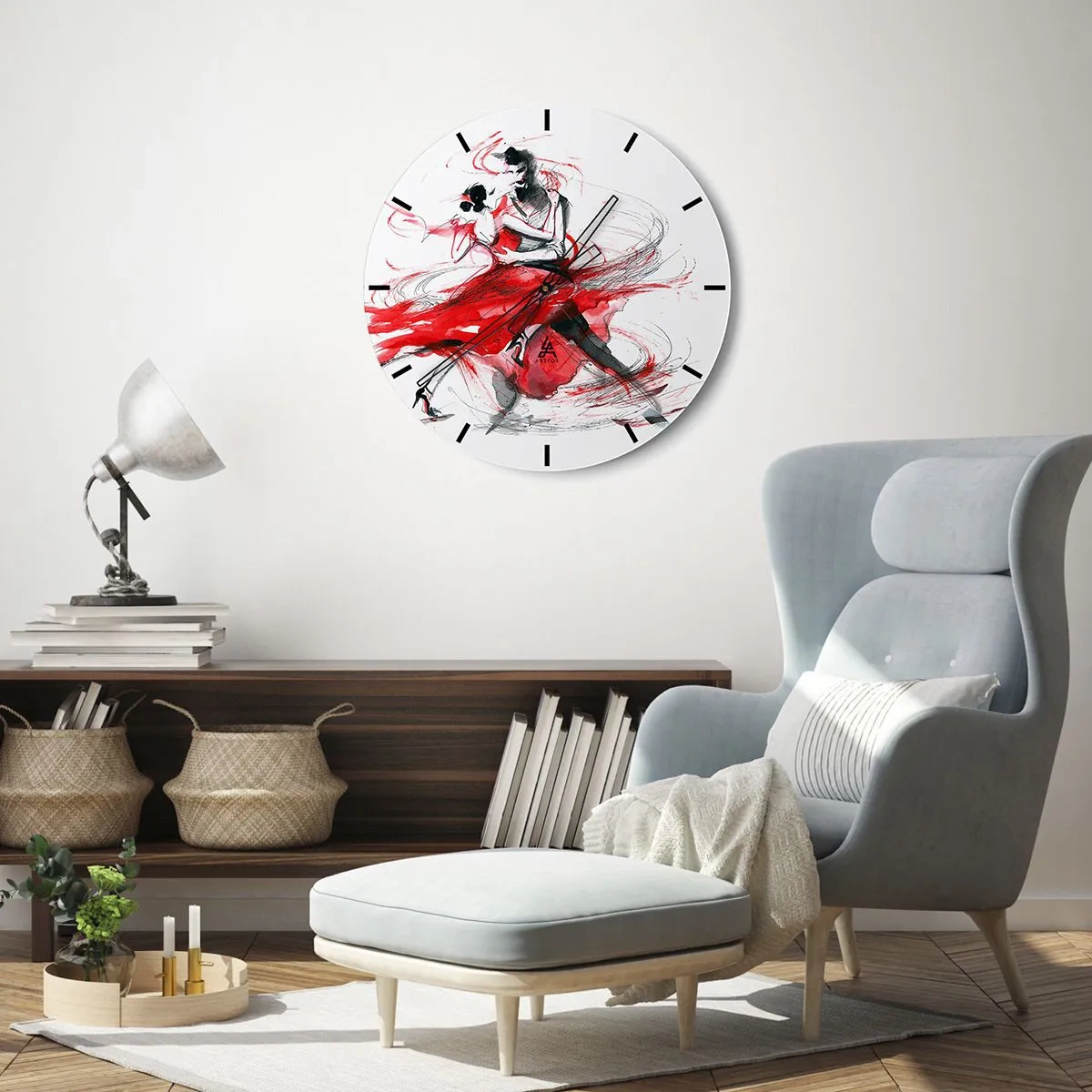 Wandklok - Klok - Tango - het ritme van passie - 40x40 cm