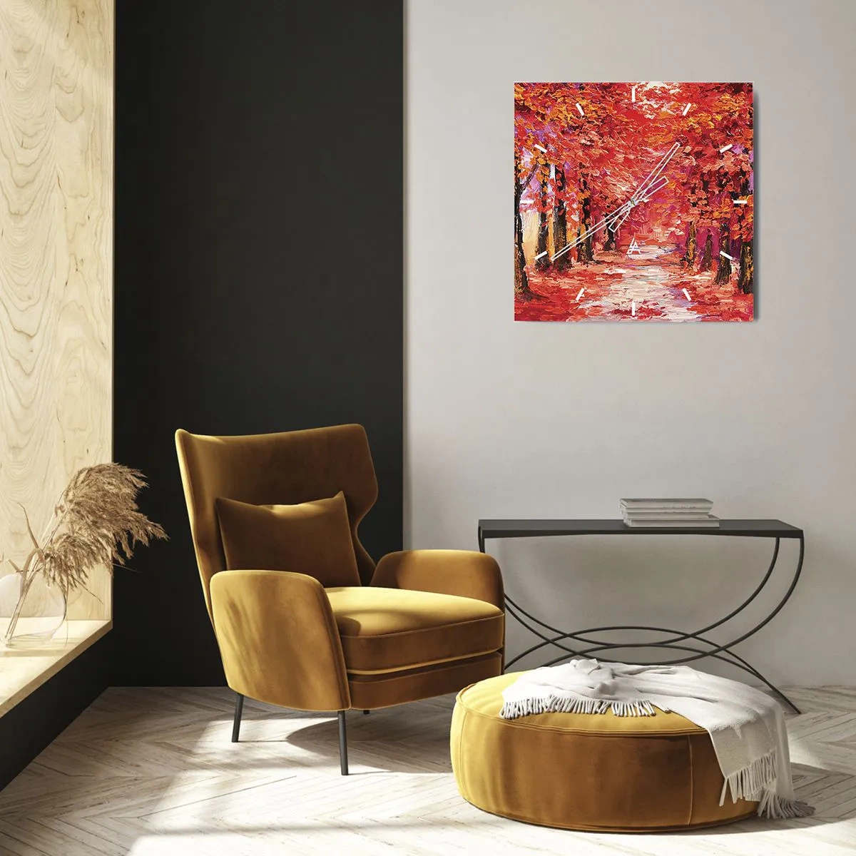 Wandklok - Klok - Herfst impressie - 40x40 cm