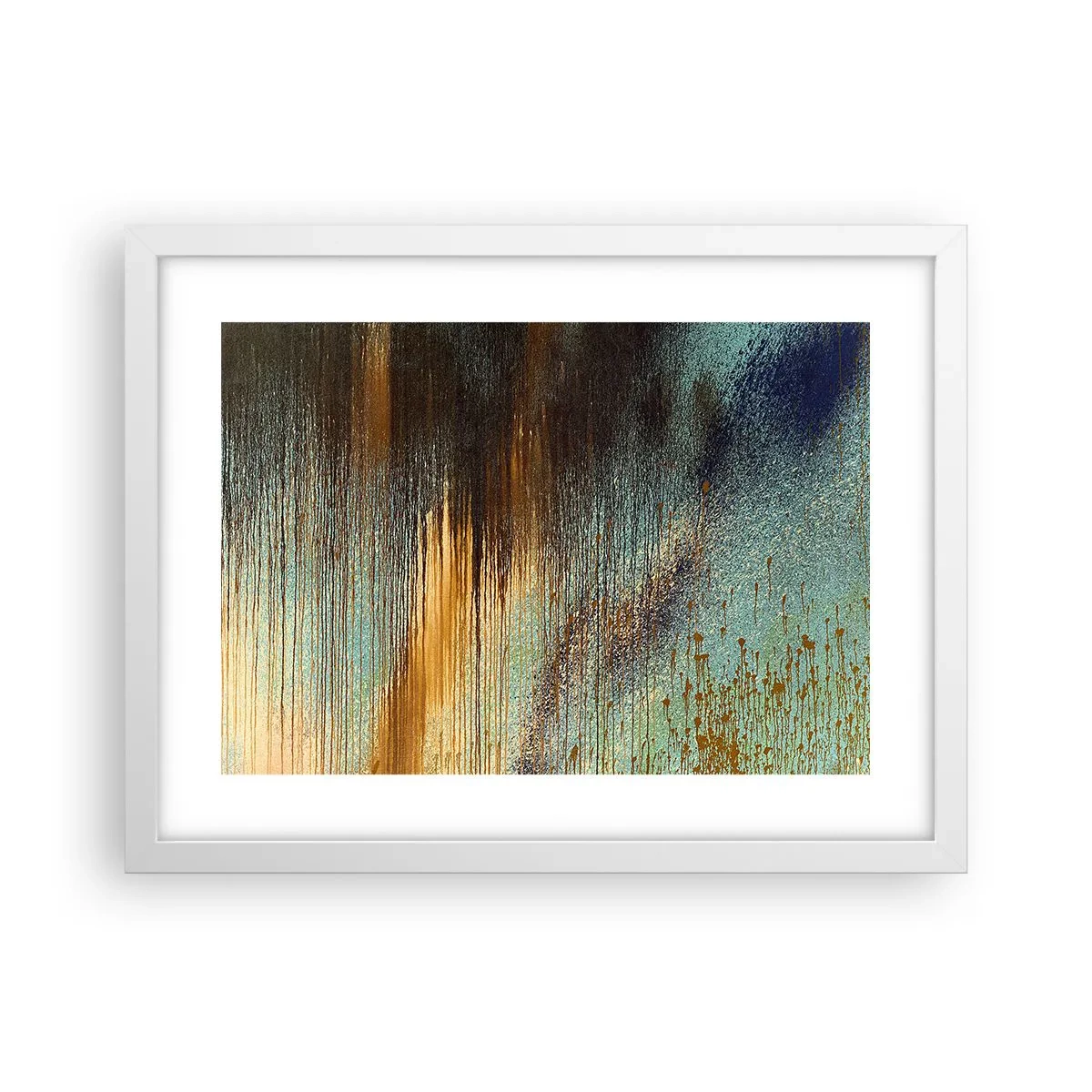 Poster in een witte lijst - Een niet toevallig kleurrijke compositie - 40x30 cm