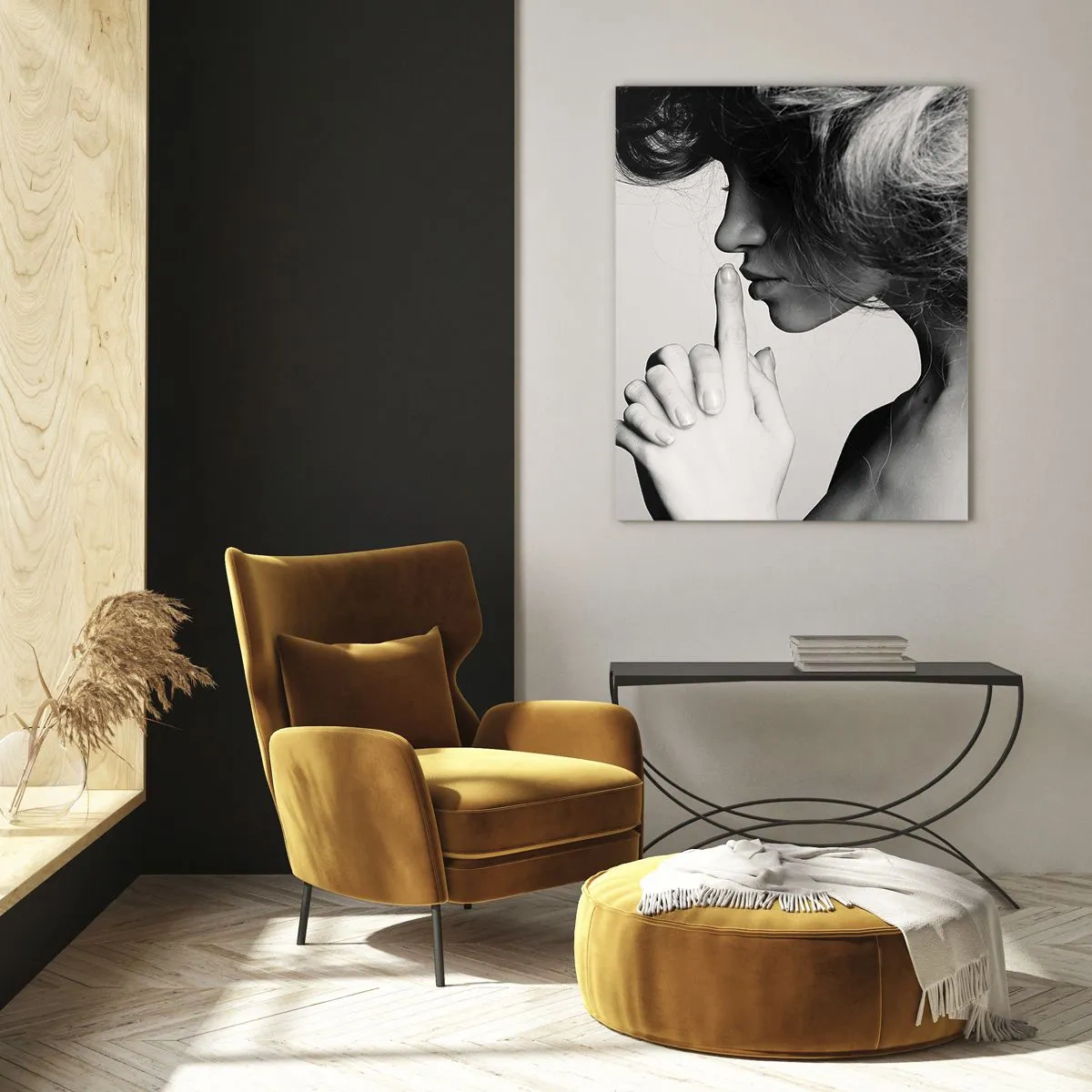 Schilderen op glas - Luisteren naar zichzelf - 70x100 cm