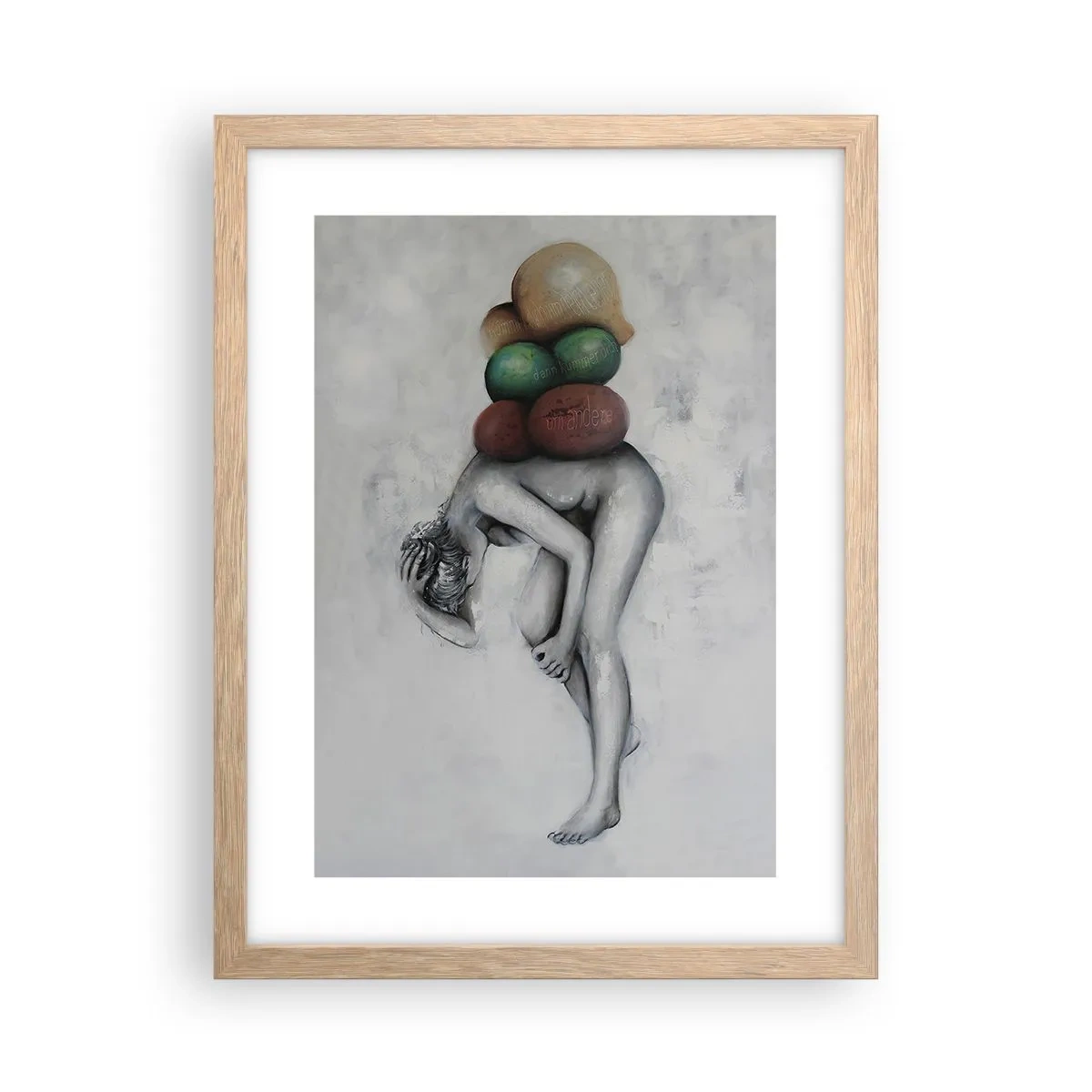 Een poster in een licht eiken lijst - De last van het leven - 30x40 cm