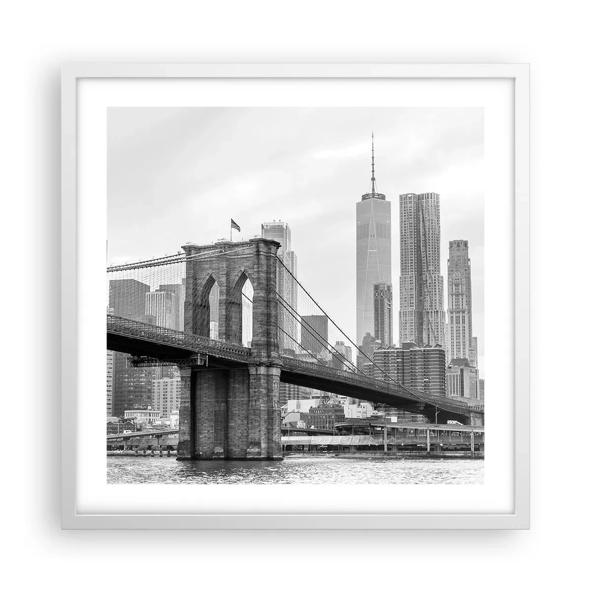 Poster in een witte lijst - New Yorkse sfeer - 50x50 cm