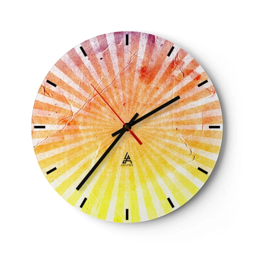 Wandklok - Klok - Zonsopgangen en zonsondergangen - 40x40 cm