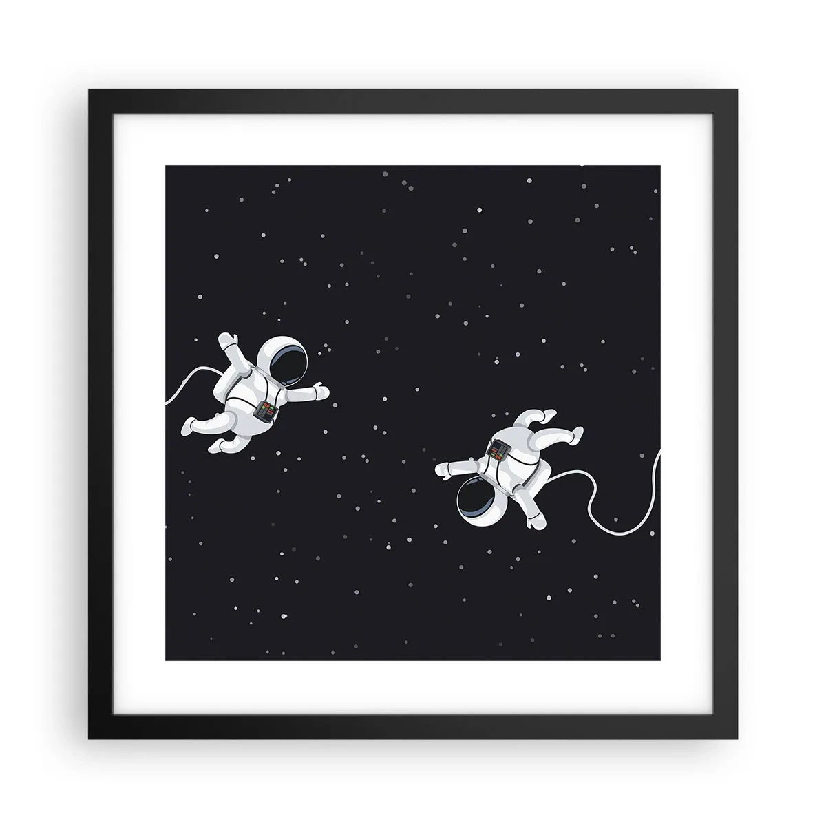 Poster in een zwarte lijst - Kosmische dans - 40x40 cm