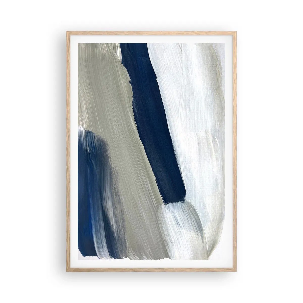 Een poster in een licht eiken lijst - Ontmoeting met witheid - 70x100 cm