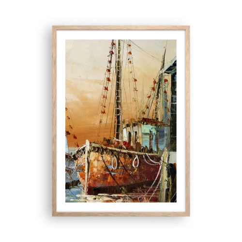 Een poster in een licht eiken lijst - Een vreedzame terugkeer - 50x70 cm