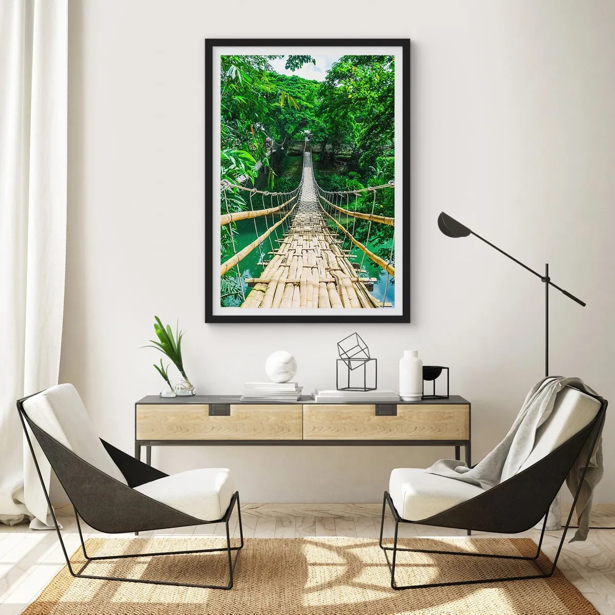 Poster in een zwarte lijst - Apenbrug over de green - 61x91 cm