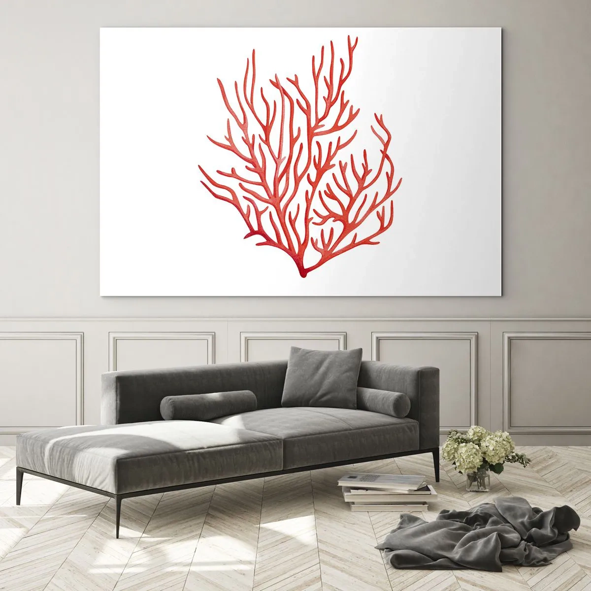 Schilderen op glas - Koraal filigraan - 120x80 cm