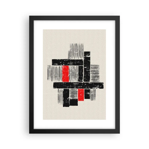 Poster in een zwarte lijst - Rood en zwart - 30x40 cm