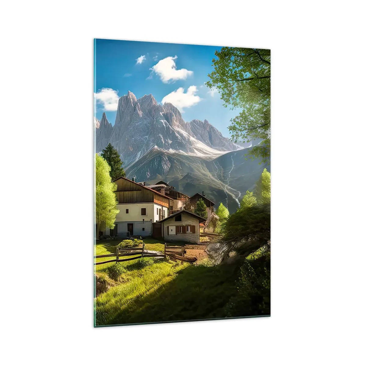 Schilderen op glas - Alpine idylle - 70x100 cm