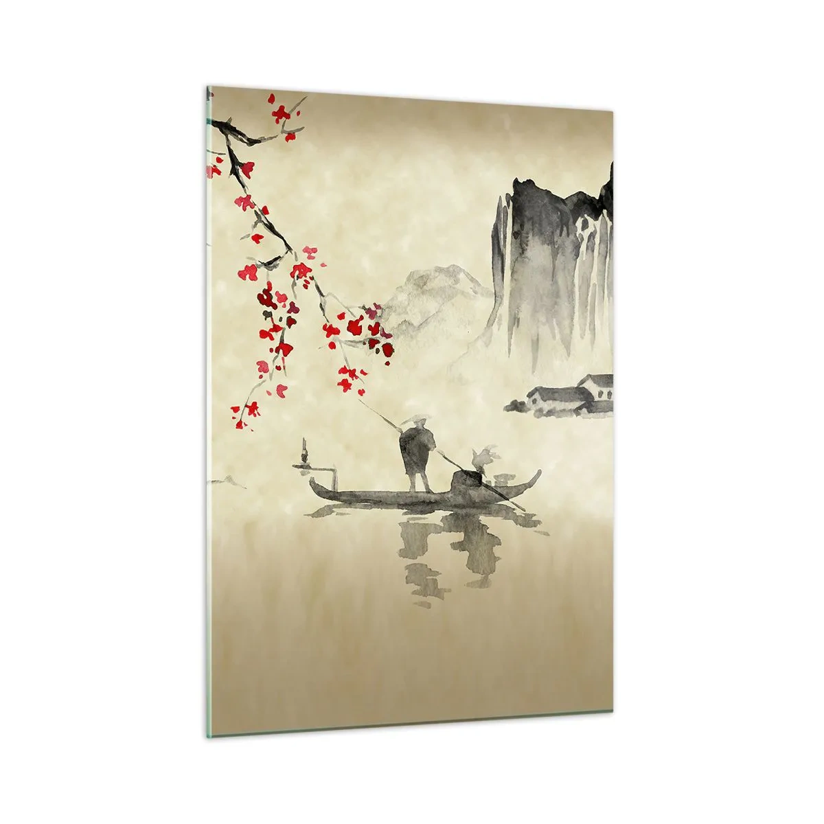 Schilderen op glas - In het land van de bloeiende kersenbomen - 50x70 cm