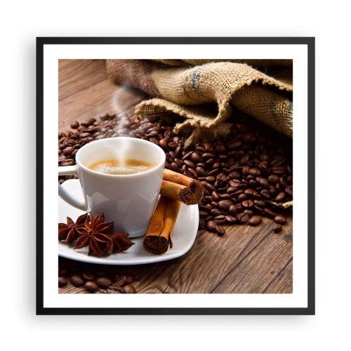 Poster in een zwarte lijst - Pittige smaak en aroma - 60x60 cm