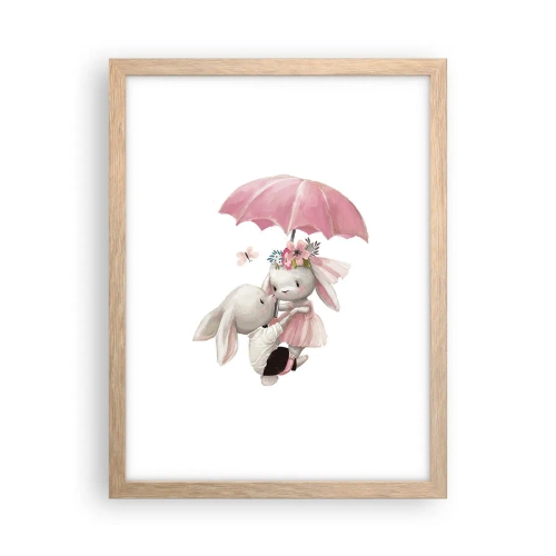 Een poster in een licht eiken lijst - Dit is liefde - 30x40 cm