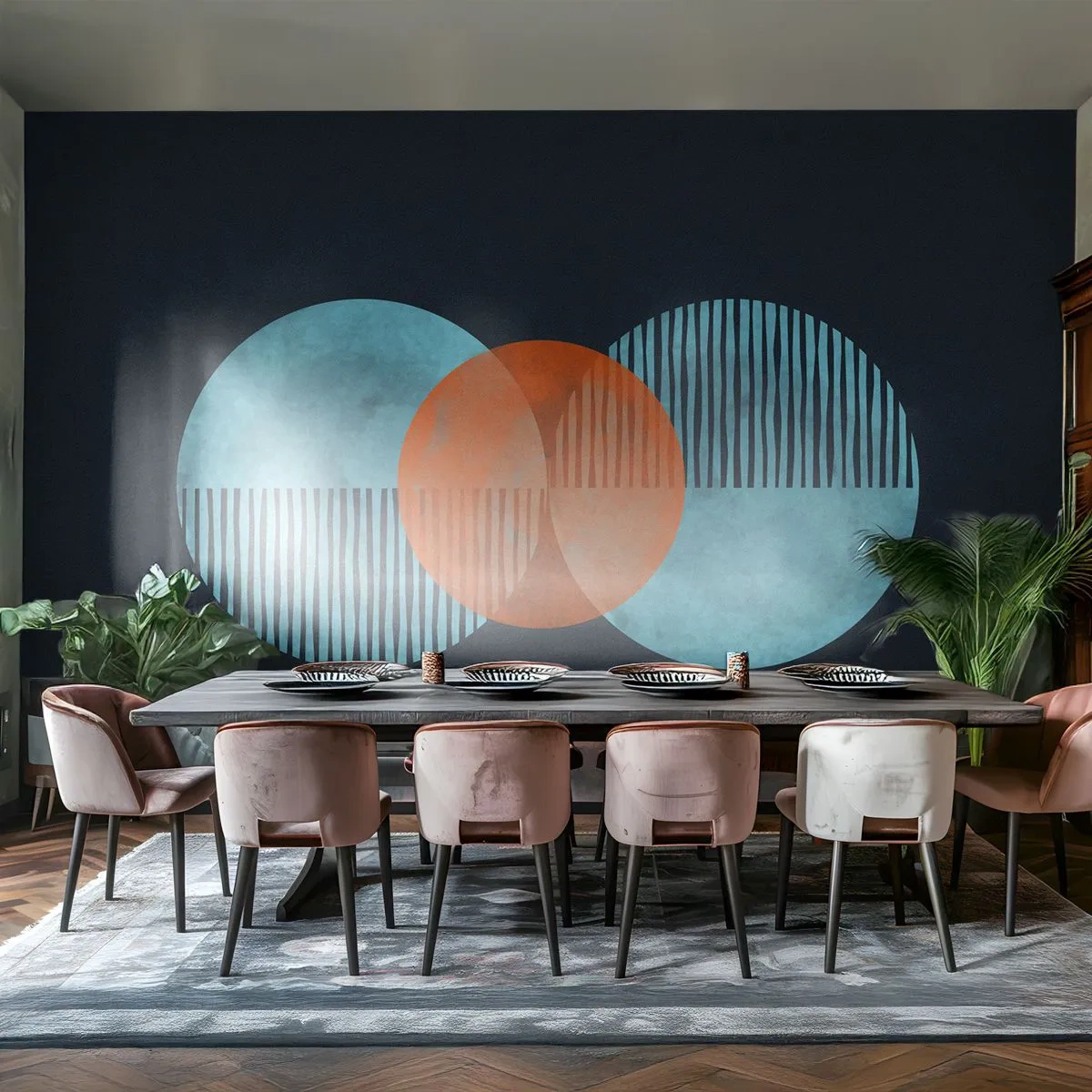 Fotobehang Standard Eco - Symmetrische compositie - Abstractie, Deel, Geometrisch patroon - 400x280 cm