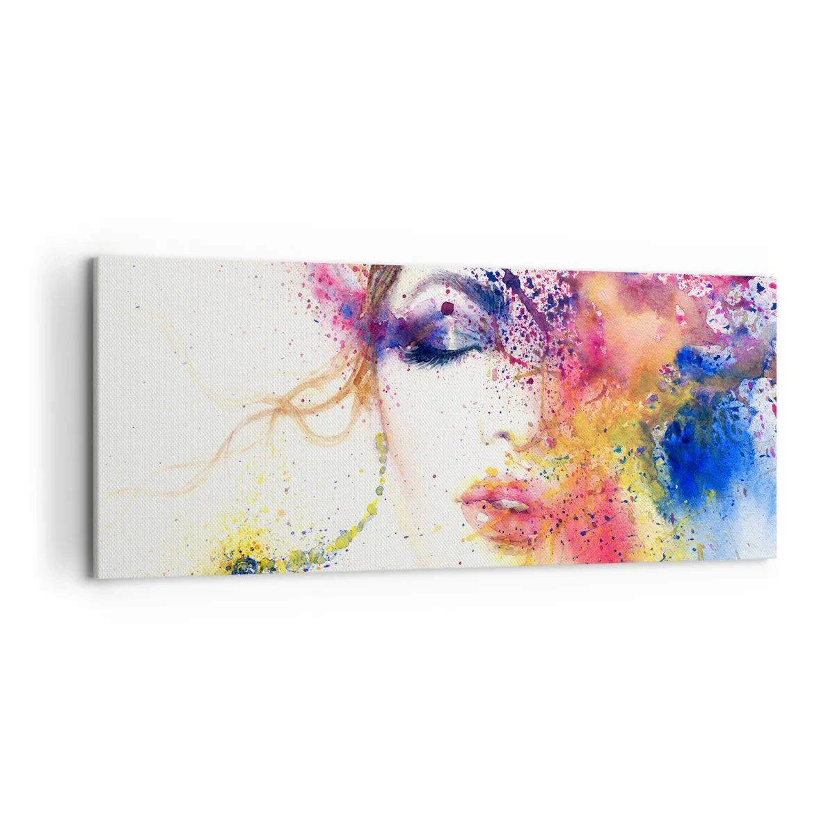 Schilderen op canvas - Regenboogduizeligheid - 120x50 cm