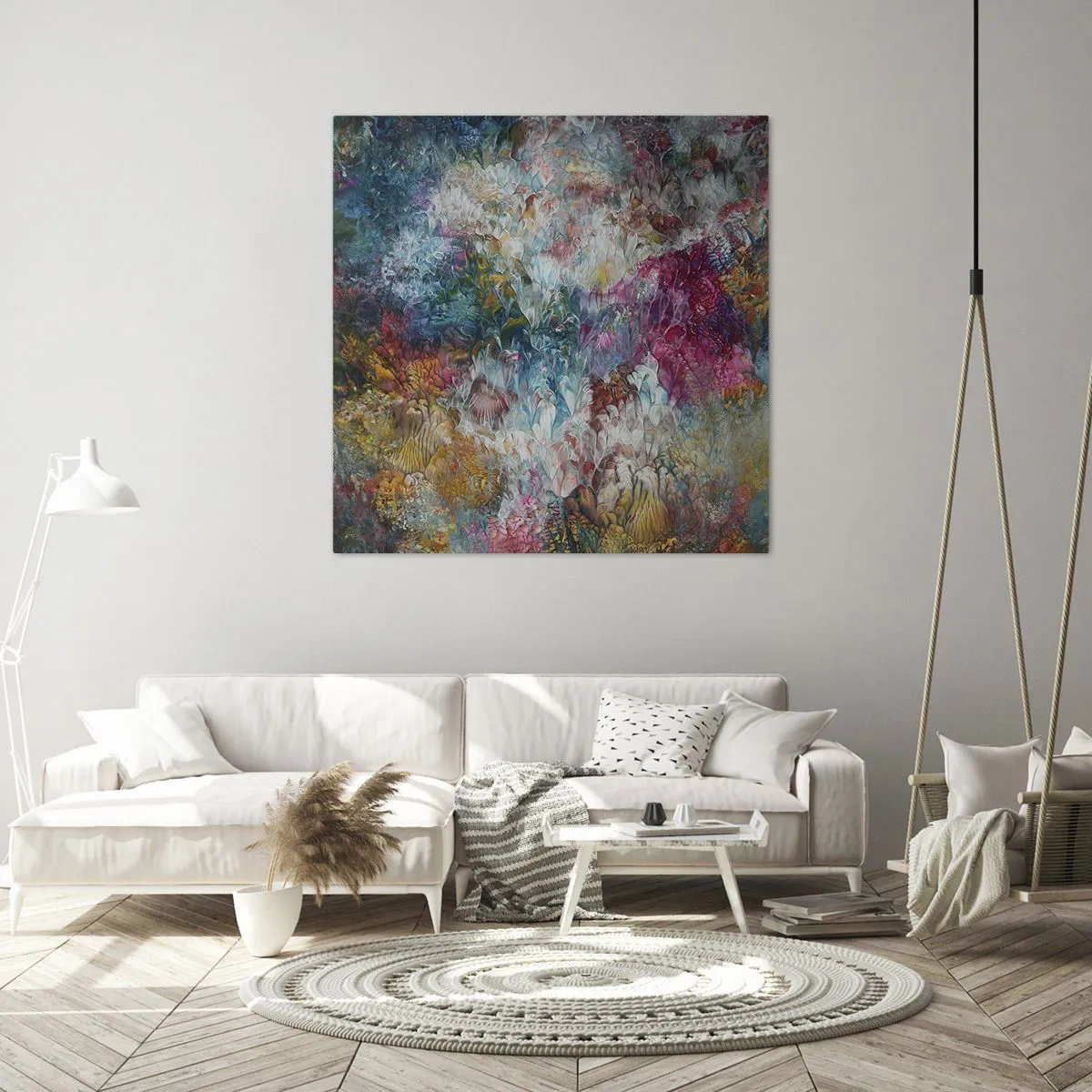 Schilderen op canvas - Volledig in bloei - 70x70 cm
