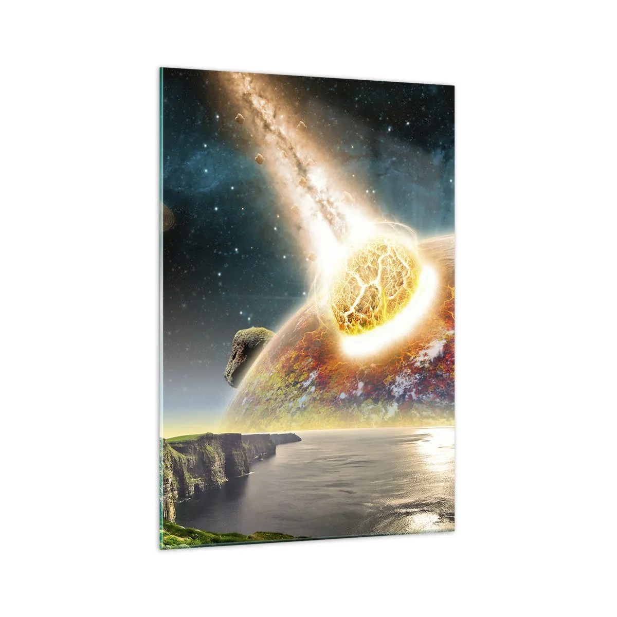 Schilderen op glas - Kosmisch drama - 70x100 cm