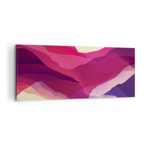 Schilderen op canvas - Paarse golven - 100x40 cm