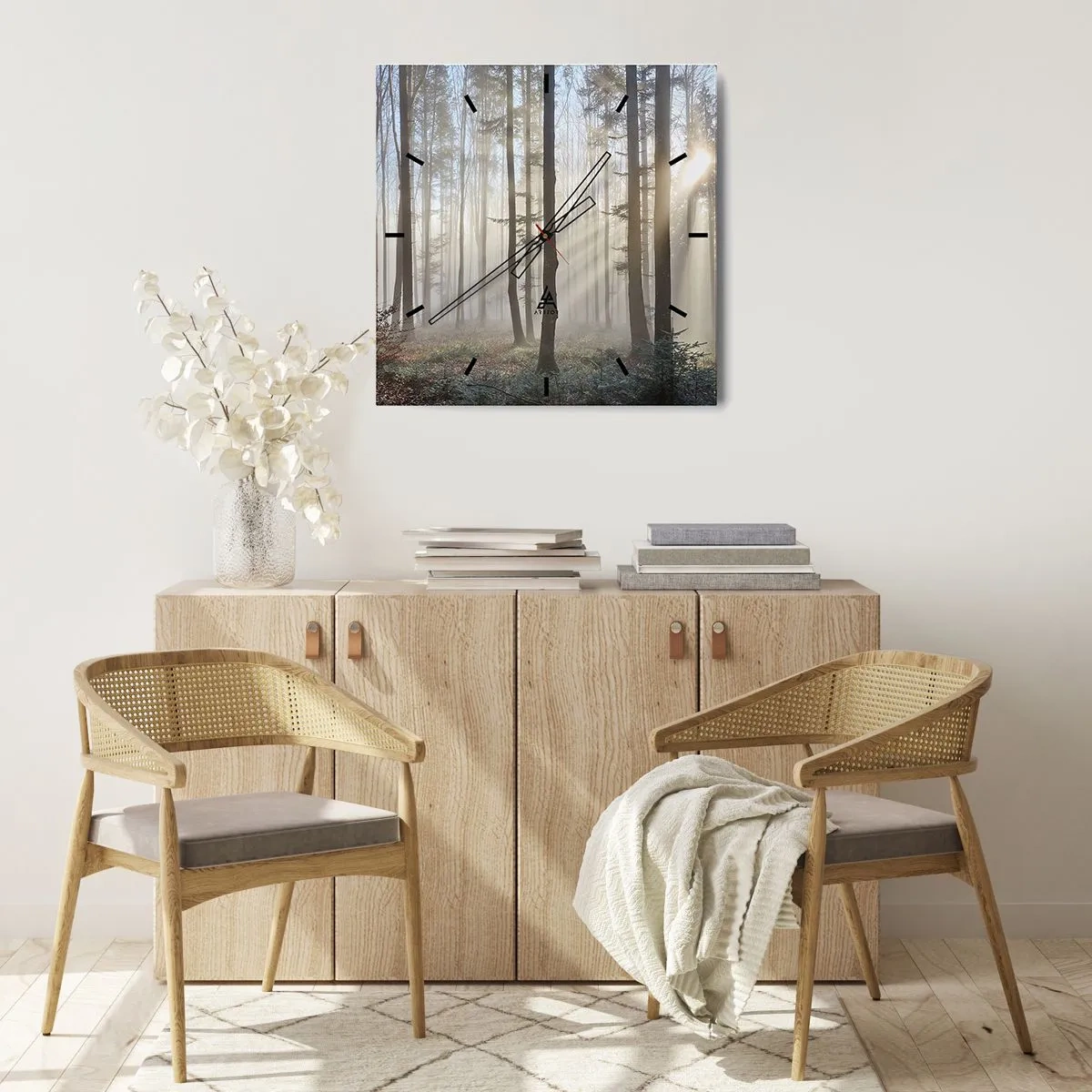 Wandklok - Klok - De mist werd ook wakker - 30x30 cm